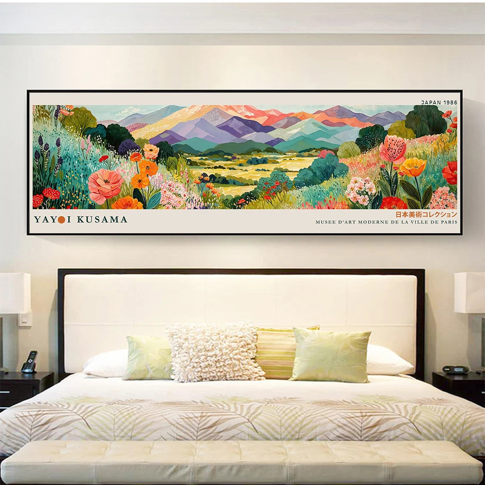 Yayoi Kusama Floral Landscape Tall Canvas Wall Art