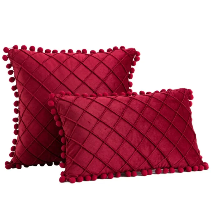 Christmas Red Corduroy Pillow Cover