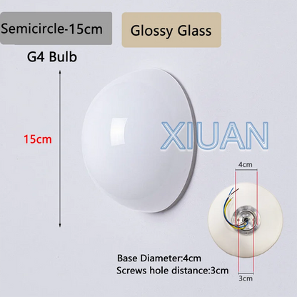 French Bauhaus Glass Ball Wall Sconce