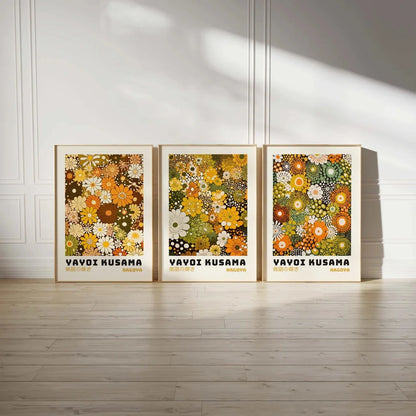 Yayoi Kusama Floral 3-Piece Canvas Wall Art Set