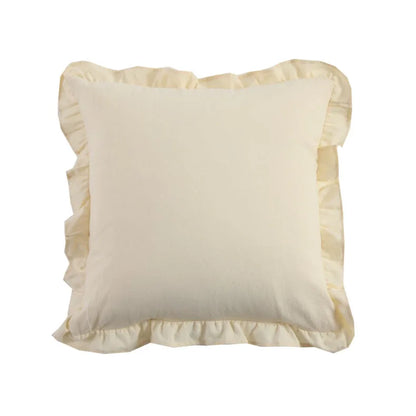 French Ruffle Cotton Pillow Cover — styling detail
