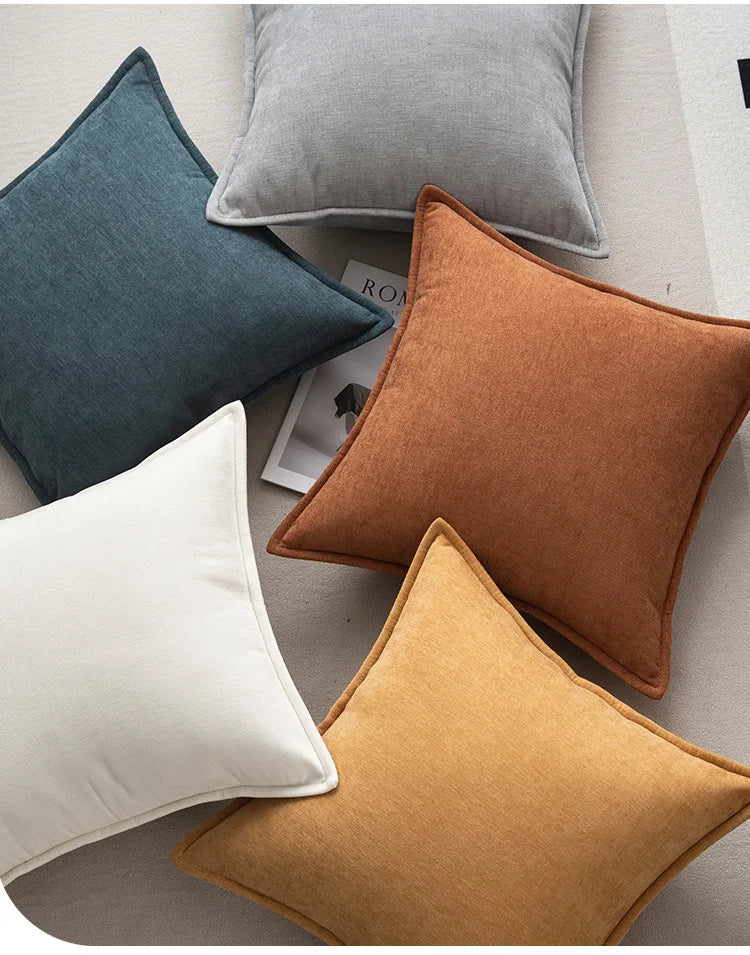 Retro Chenille Throw Pillow Cover — styling detail