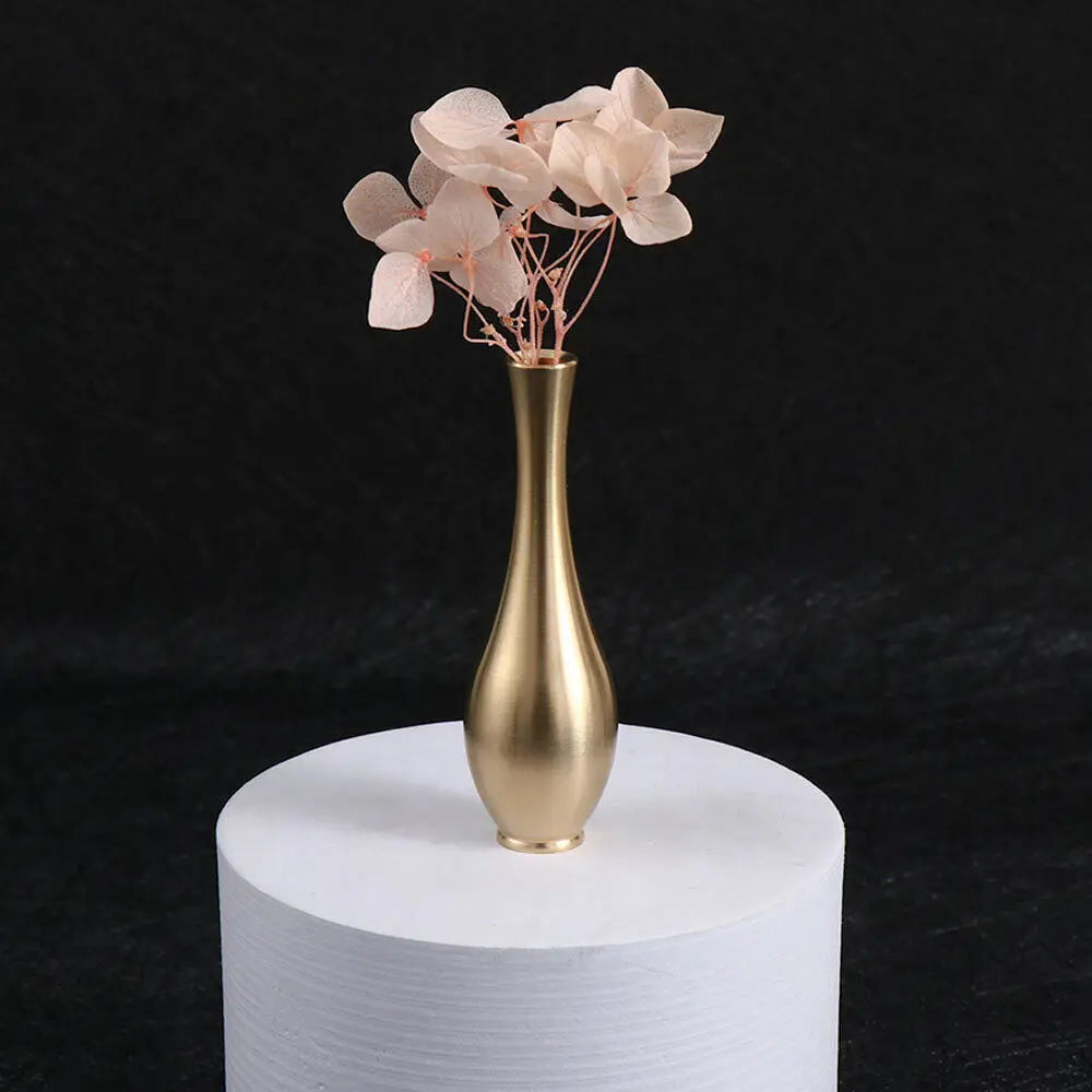 Mini copper antique vase desktop plant ornament living room