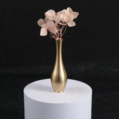 Mini copper antique vase desktop plant ornament living room