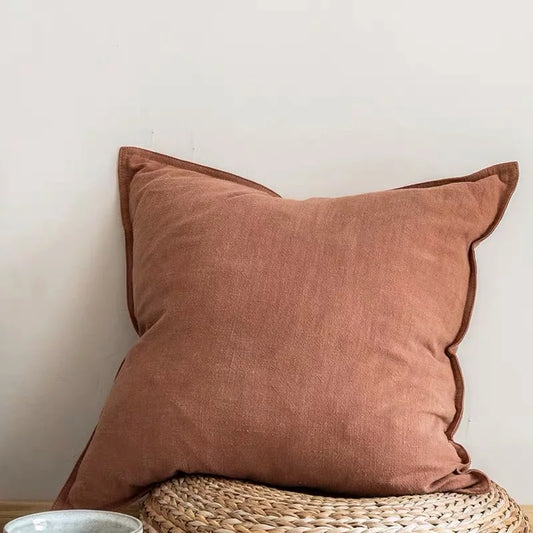 Cotton Linen Throw Pillow Cover