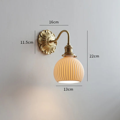 Copper Ceramic LED Bathroom Wall Sconce