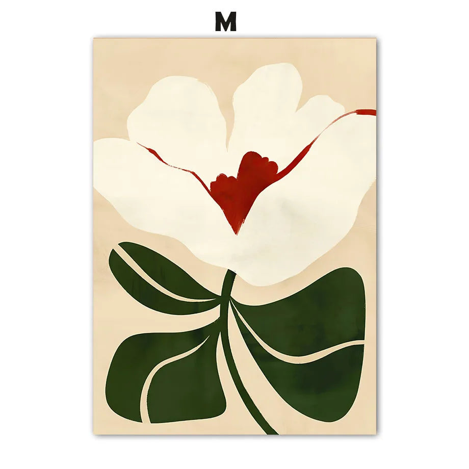 Abstract Floral Line Art Portrait Canvas Wall Art
