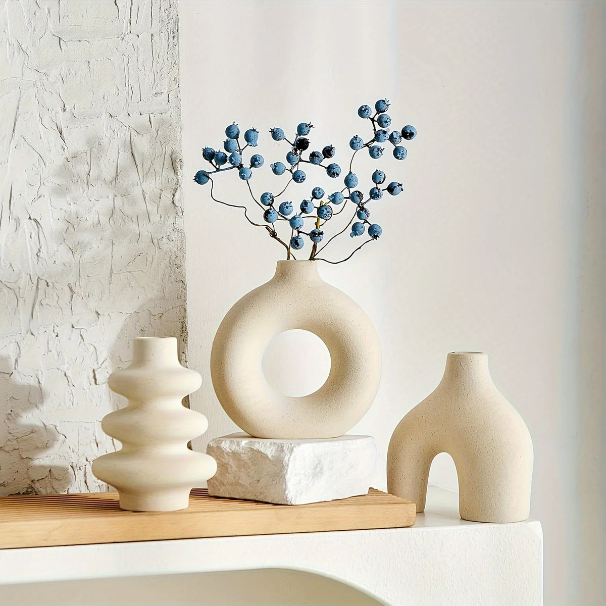 Close-up of matte glaze surface texture on black bohemian decorative ceramic vase