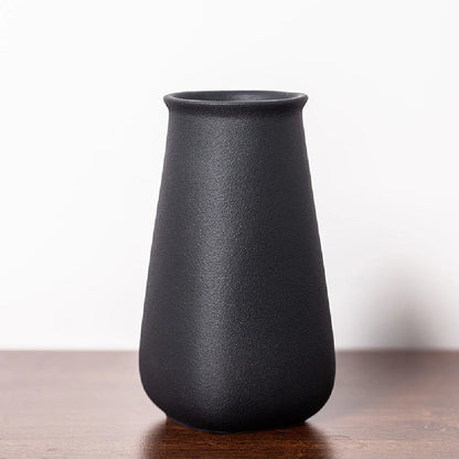 Style D frosted matte ceramic bud vase as a dining table place-setting flower accent