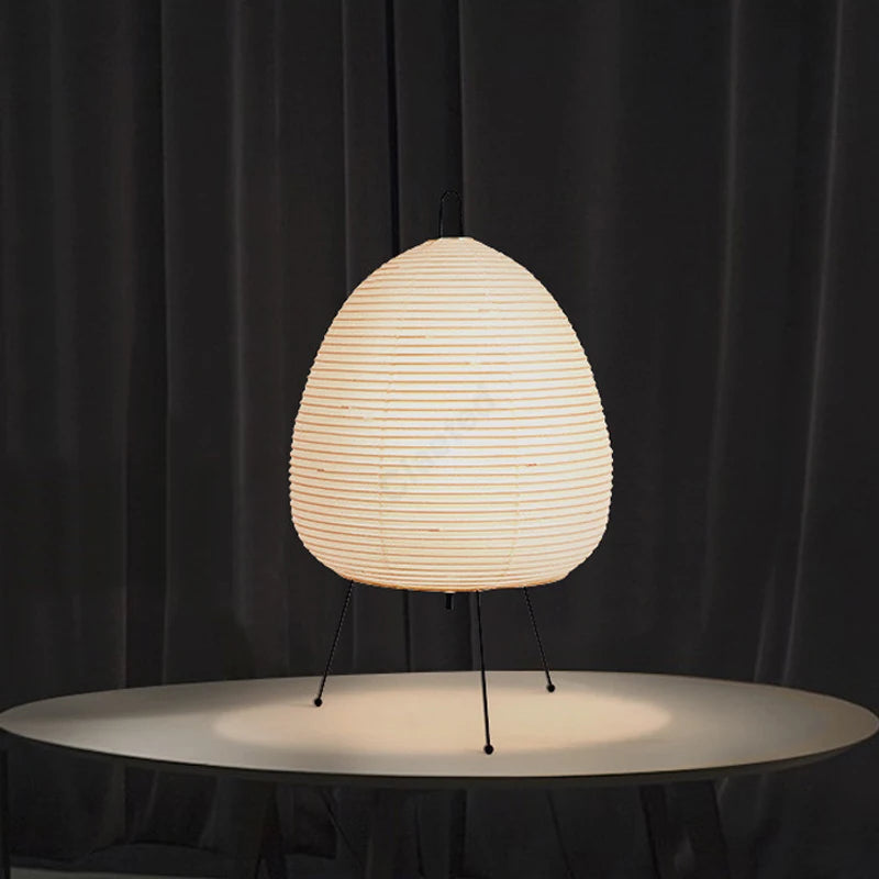 Japanese lantern lamp A design tripod legs side profile view