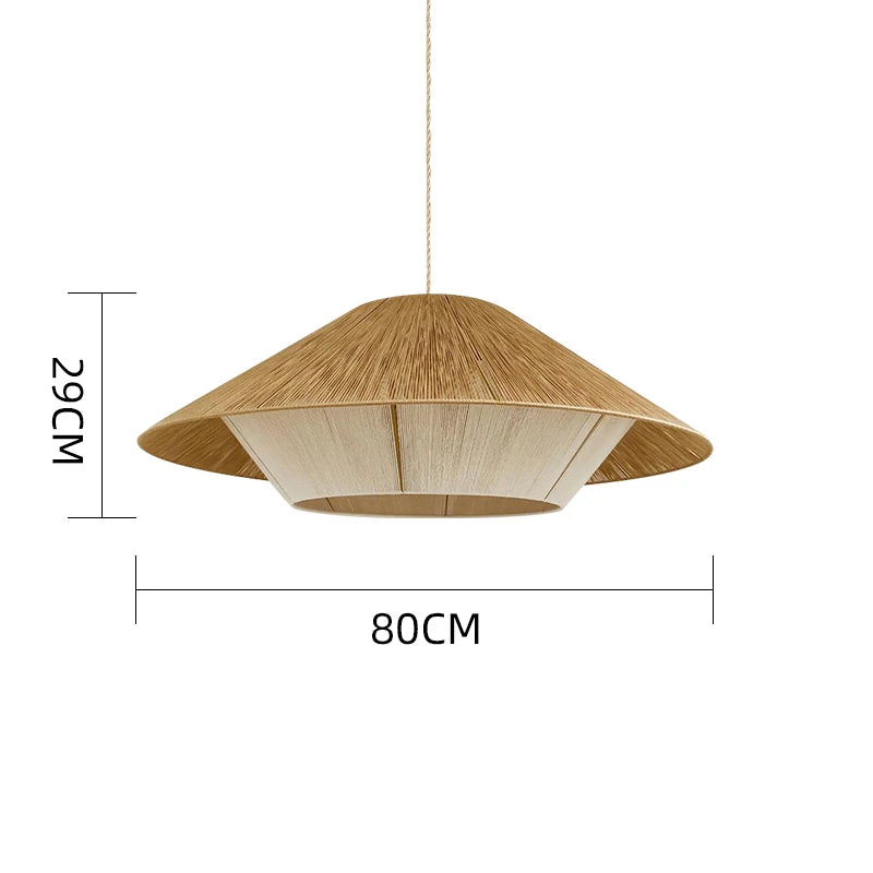 Dimmable rattan chandelier wired for 90 to 260V operation
