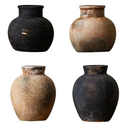 Rustic Wabi Sabi ceramic vase farmhouse fireplace living room