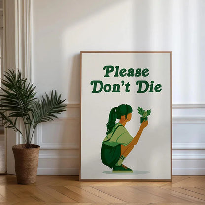 Green Botanical Houseplant Canvas Wall Art