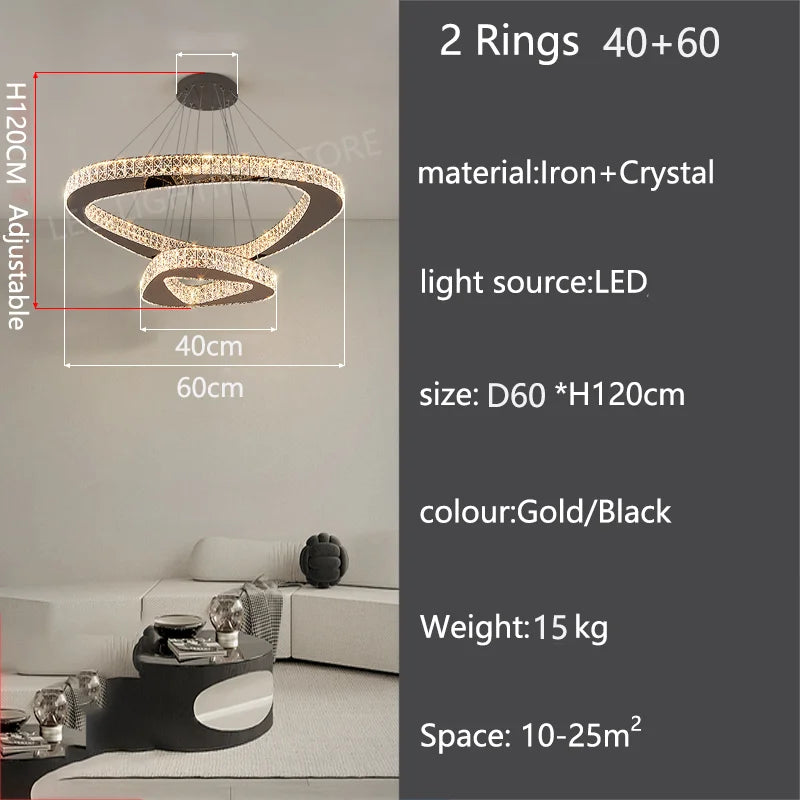 Single ring crystal chandelier, 39.4 in across, for a parlor