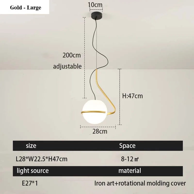 Italian Minimalist Globe Pendant Light