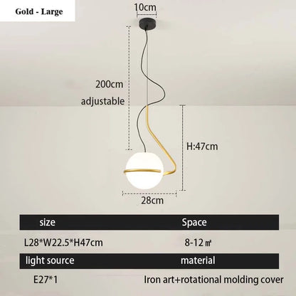 Italian Minimalist Globe Pendant Light