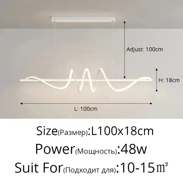 LED Linear Strip Pendant Light