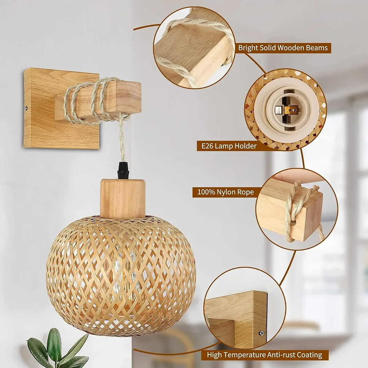 wall sconce, side profile showing mounting depth