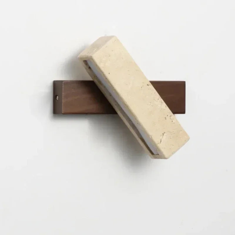 stone wall sconce, side profile showing mounting depth