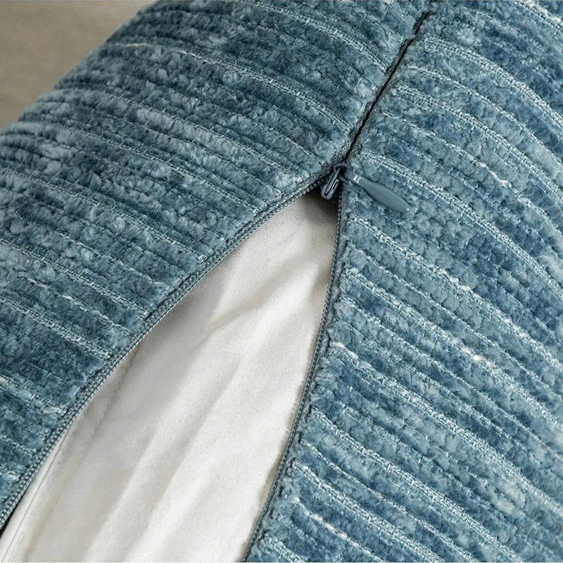 Striped Chenille Throw Pillow Cover — styling detail