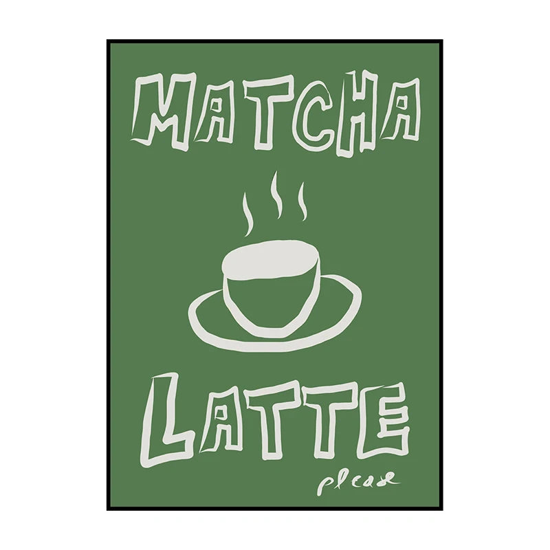 Retro Coffee Menu Kitchen Canvas Wall Art Print
