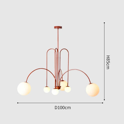 Black and gold arc chandelier at 41.3 in wide on a polished chrome frame