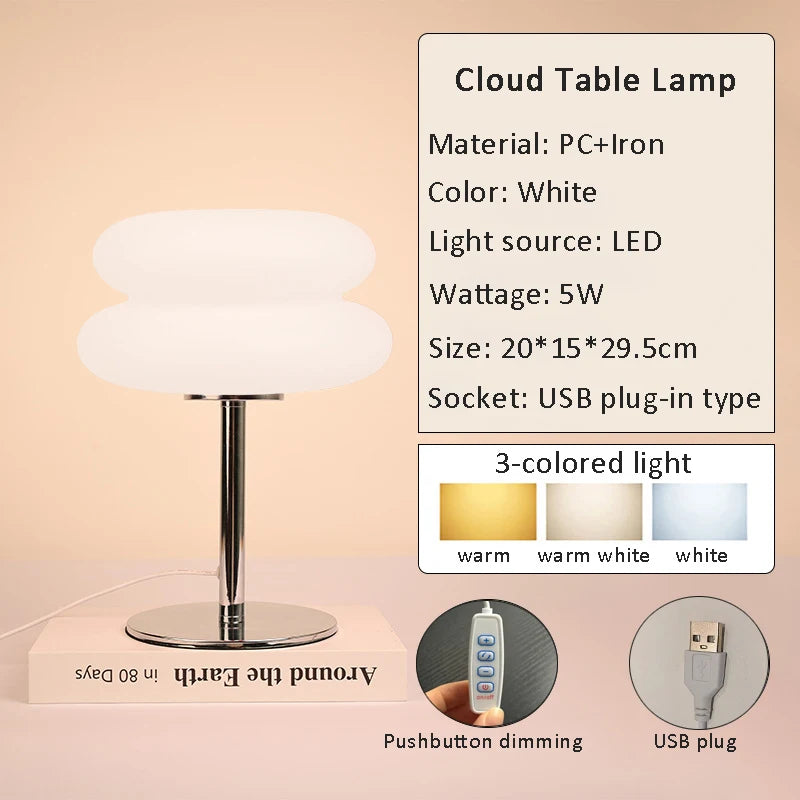 Macaron mushroom table lamp switched off showing pastel organic form