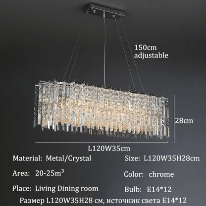 Polished crystal chandelier with three-color changeable LED light