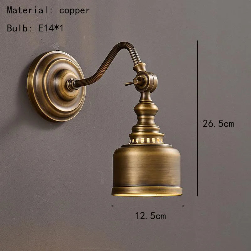 Antique Copper Clear Glass Wall Sconce