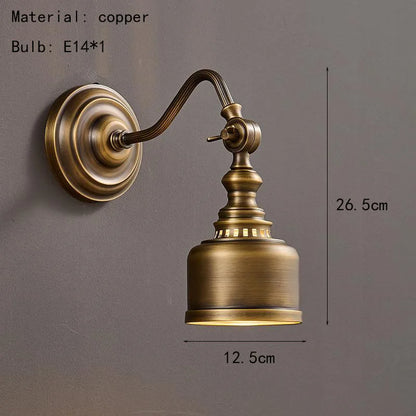 Antique Copper Clear Glass Wall Sconce