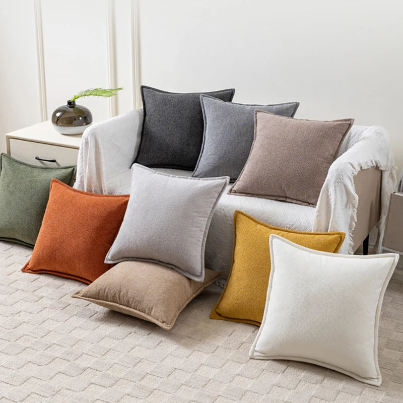 Solid Fabric Throw Pillow Cover — alternate view