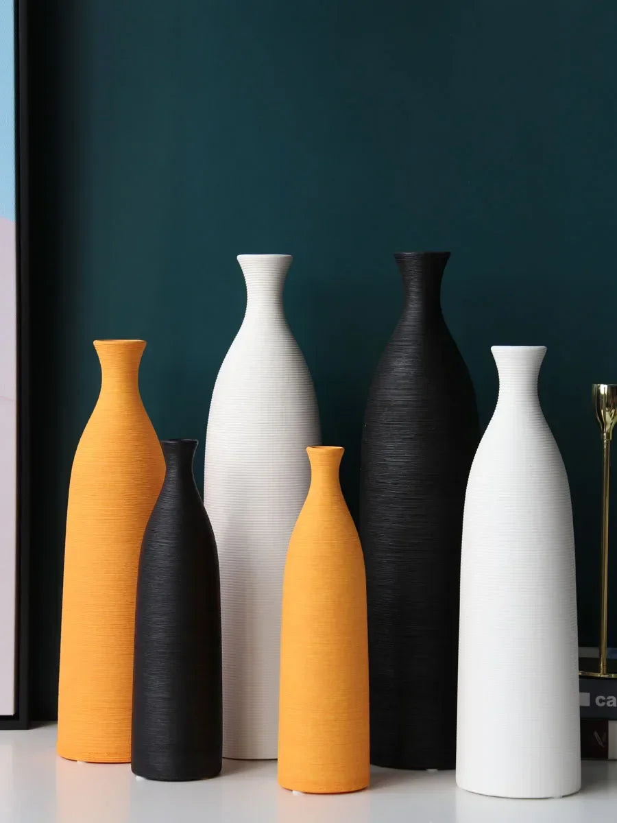 Modern black and white ceramic vase for home office décor
