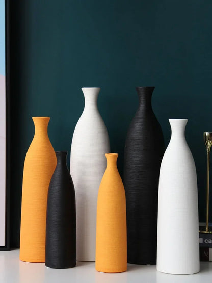 Modern black and white ceramic vase for home office décor