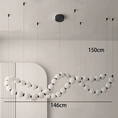 Linear strip chandelier with app and remote dimming in silver
