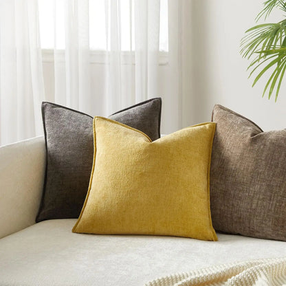 Solid Chenille Throw Pillow Cover — detail