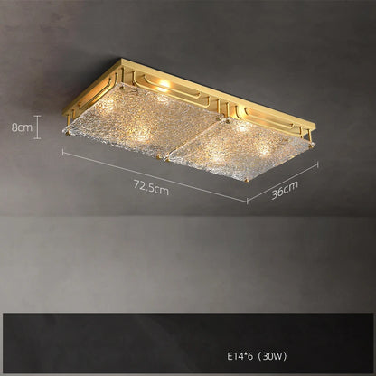 Water ripple chandelier at 35.4 in (90 cm) with clear glass panels