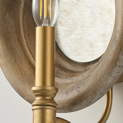 bathroom wall sconce, close-up of shade and hardware detail