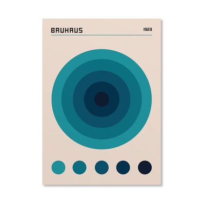 Bauhaus Geometric Sunrise Bicycle Canvas Wall Art