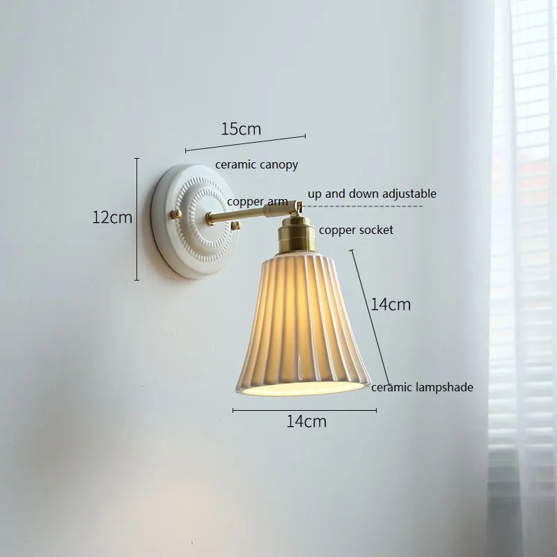 American Brass Ceramic Wall Sconce