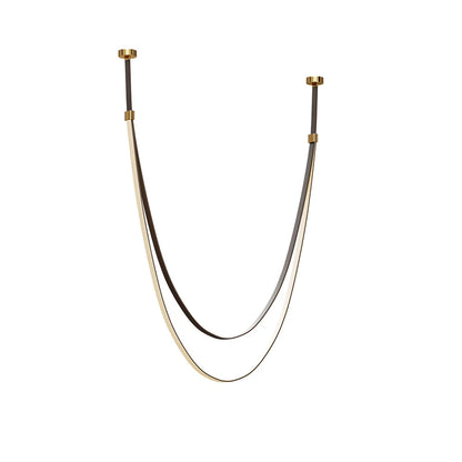 Flexible leather chandelier at an 80 centimetre span, LED included
