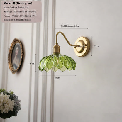 Nordic Brass Glass Switch Wall Sconce