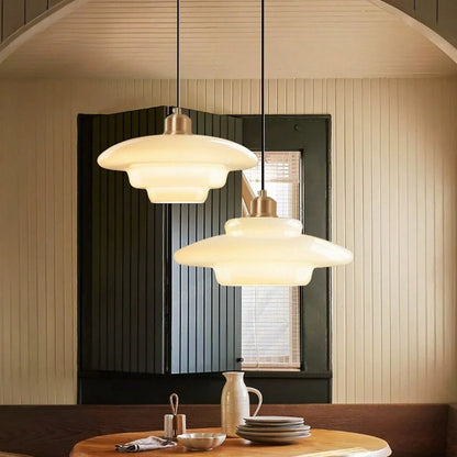 Cream Glass Art Pendant Light