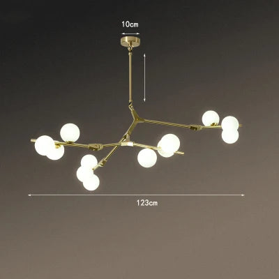 Branch chandelier with a 15.7 in (40 cm) iron hanging rod
