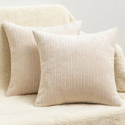 Striped Chenille Throw Pillow Cover — styling detail