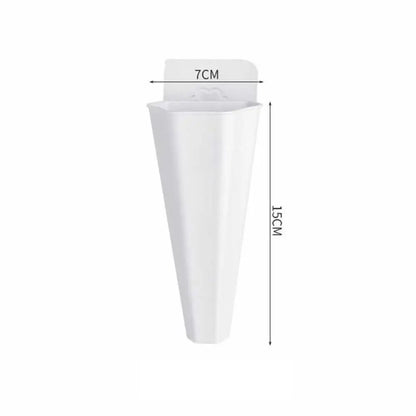 Clear semicircle acrylic planter trio on gallery wall with botanical prints