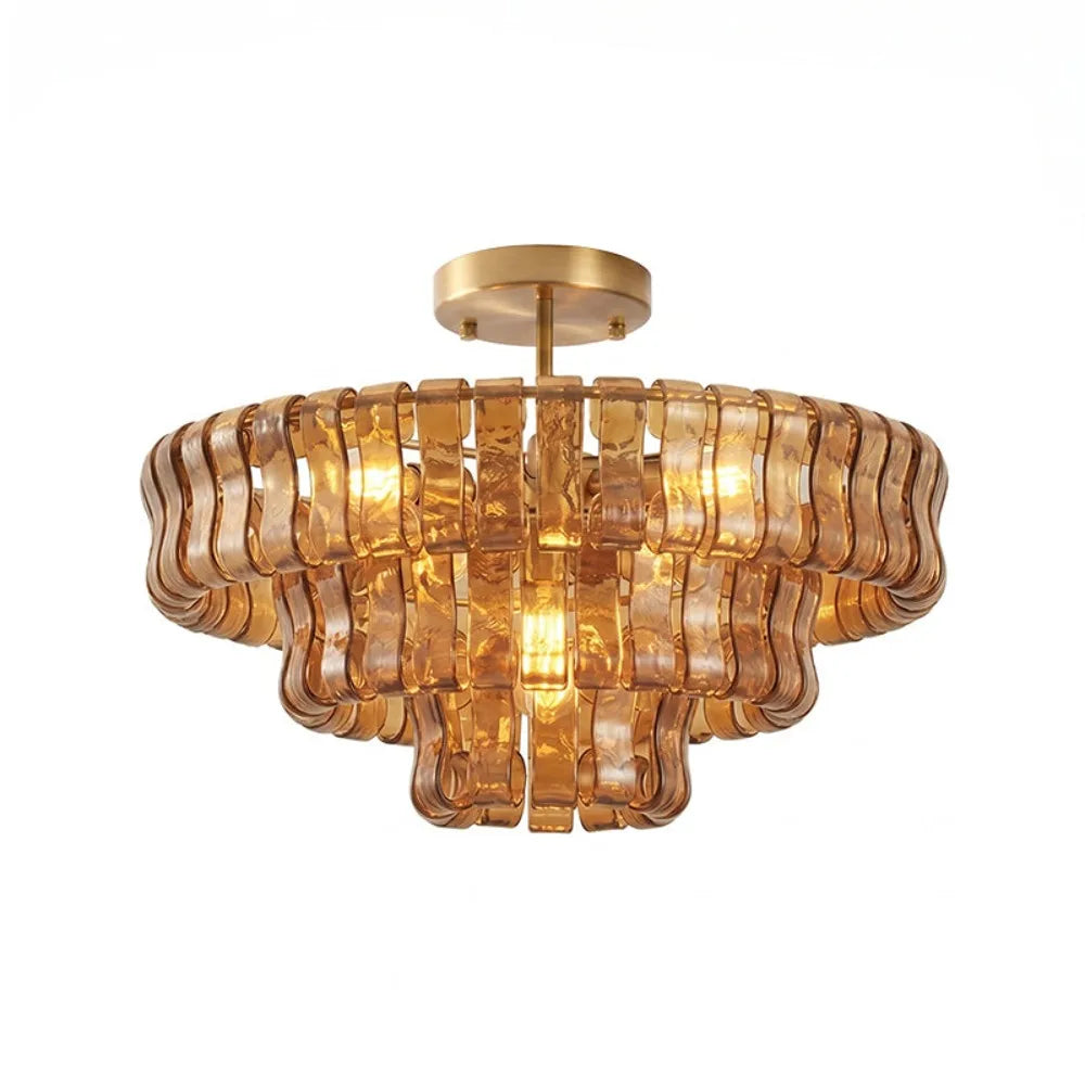 Dimmable handcrafted glass chandelier running on 90 to 260V power