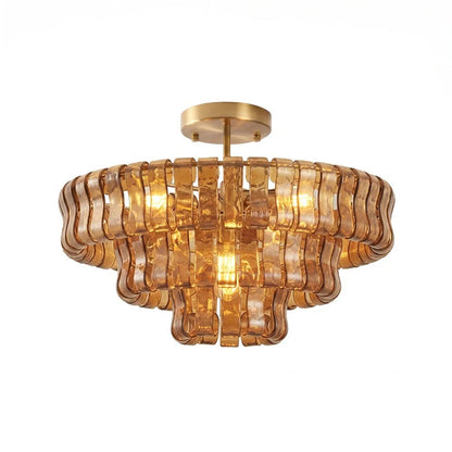 Dimmable handcrafted glass chandelier running on 90 to 260V power
