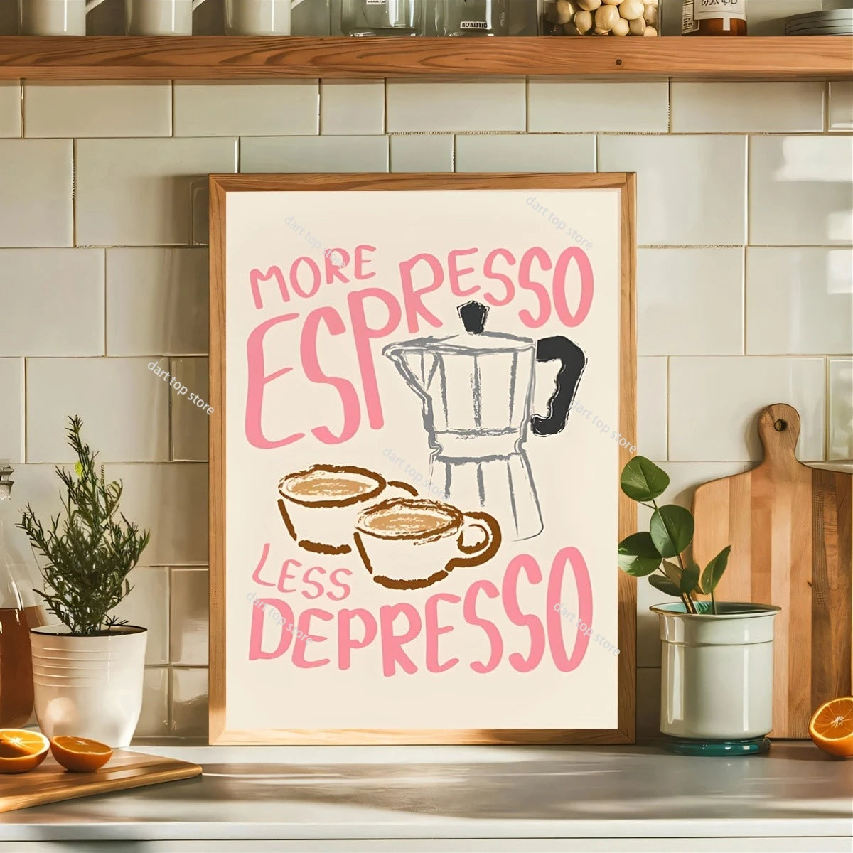 Coffee Lover Cartoon Animal Canvas Wall Art