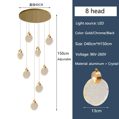 Eight head crystal chandelier for a study or a hotel room