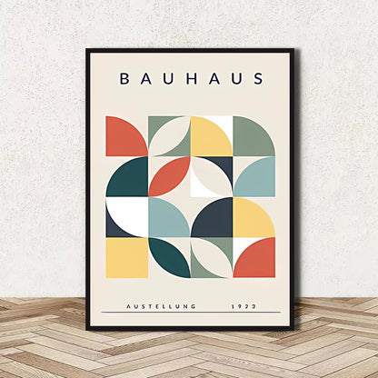 Abstract Bauhaus Geometric Line Art Canvas Wall Art